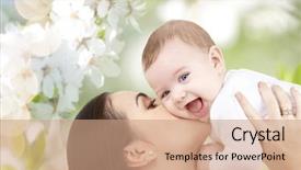  Presentation with happy baby - Amazing PPT layouts having happy-mother-kissing-her-baby backdrop and a coral colored foreground