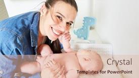  Presentation with caring hands - Theme enhanced with happy-mother-lovingly-holds background and a lemonade colored foreground