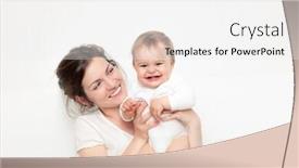  Presentation with happy baby - Slide set enhanced with happy-mother-playing-with-baby background and a white colored foreground