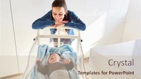  Presentation with baby crying - Presentation theme having happy-mother-proudly-and-lovingly background and a soft green colored foreground