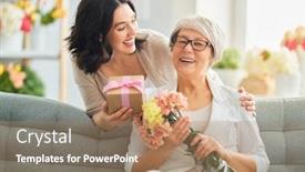  Presentation with gift - Amazing slides having happy-mother-s-day-beautiful backdrop and a coral colored foreground