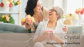  Presentation with happy mothers day - Cool new PPT theme with happy-mother-s-day-beautiful backdrop and a coral colored foreground