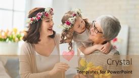  Presentation with grandma - Beautiful slides featuring happy-mother-s-day-child backdrop and a coral colored foreground