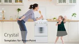  Presentation with mother child - Cool new PPT theme with happy-mother-s-day-child backdrop and a lemonade colored foreground