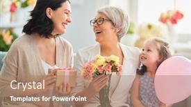  Presentation with mother child - Cool new theme with happy-mother-s-day-child backdrop and a coral colored foreground