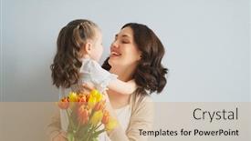  Presentation with togetherness - Slide set featuring happy-mother-s-day-child background and a coral colored foreground