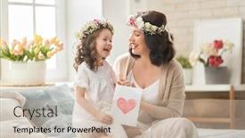  Presentation with mother child - Theme enhanced with happy-mother-s-day-child background and a soft green colored foreground