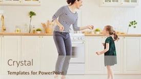  Presentation with mom daughter - Cool new PPT theme with happy-mother-s-day-child backdrop and a lemonade colored foreground