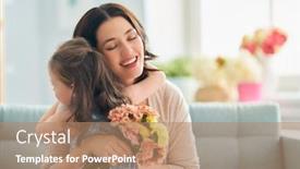 Presentation with mother child - Amazing PPT layouts having happy-mother-s-day-child backdrop and a coral colored foreground