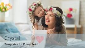  Presentation with mom daughter - Beautiful slides featuring happy-mother-s-day-child backdrop and a light blue colored foreground