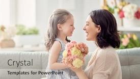  Presentation with mom daughter - Slide deck enhanced with happy-mother-s-day-child background and a soft green colored foreground