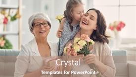  Presentation with mother child - Presentation theme consisting of happy-mother-s-day-child background and a coral colored foreground