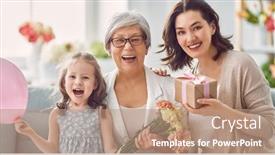  Presentation with grandma - Audience pleasing theme consisting of happy-mother-s-day-child backdrop and a coral colored foreground