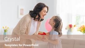  Presentation with mother child - Amazing presentation theme having happy-mother-s-day-child backdrop and a coral colored foreground
