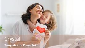  Presentation with mother child - Amazing theme having happy-mother-s-day-child backdrop and a coral colored foreground