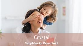  Presentation with mother child - Presentation theme featuring happy-mother-s-day-child background and a coral colored foreground