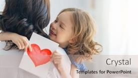  Presentation with mother child - Presentation design consisting of happy-mother-s-day-child background and a coral colored foreground