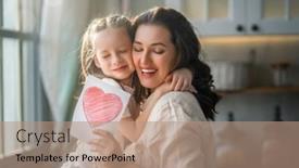  Presentation with postcard - Theme having happy-mother-s-day-child background and a coral colored foreground