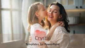  Presentation with postcard - Presentation theme consisting of happy-mother-s-day-child background and a coral colored foreground