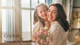  Presentation with mother child - Presentation design enhanced with happy-mother-s-day-child background and a coral colored foreground