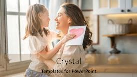  Presentation with postcard - Slide set enhanced with happy-mother-s-day-child background and a coral colored foreground