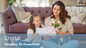  Presentation with mother child - Theme with happy-mother-s-day-child background and a teal colored foreground