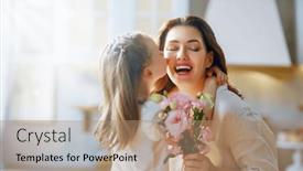  Presentation with happy mothers day - PPT layouts consisting of happy-mother-s-day-child background and a coral colored foreground