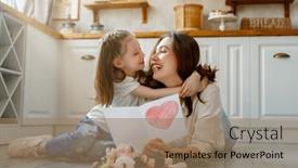  Presentation with mother child - Slide deck with happy-mother-s-day-child background and a coral colored foreground