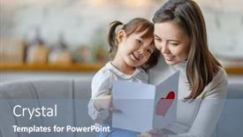  Presentation with postcard - Slide deck consisting of happy-mother-s-day-child background and a seafoam green colored foreground