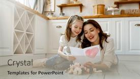  Presentation with mother child - Slide set enhanced with happy-mother-s-day-child background and a light gray colored foreground