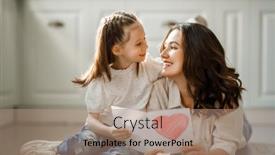  Presentation with postcard - Slide deck enhanced with happy-mother-s-day-child background and a coral colored foreground