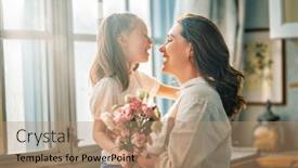  Presentation with happy mothers day - Slides with happy-mother-s-day-child background and a coral colored foreground