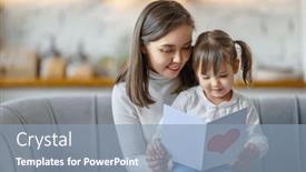  Presentation with postcard - Slide set with happy-mother-s-day-child background and a light blue colored foreground