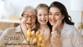  Presentation with mother child - PPT theme consisting of happy-mother-s-day-child and a coral colored foreground