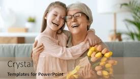  Presentation with mother child - Presentation design enhanced with happy-mother-s-day-child and a coral colored foreground