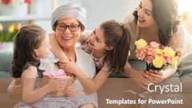  Presentation with grandma - Amazing slide deck having happy-mother-s-day-children backdrop and a coral colored foreground