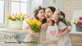  Presentation with togetherness - Theme enhanced with happy-mother-s-day-children background and a mint green colored foreground