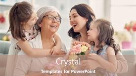  Presentation with grandma - Beautiful slide set featuring happy-mother-s-day-children backdrop and a coral colored foreground
