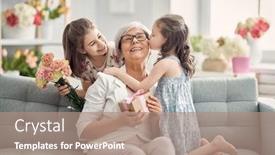  Presentation with family day - Slide deck with happy-mother-s-day-children background and a coral colored foreground