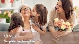 Presentation with grandma - PPT layouts featuring happy-mother-s-day-children background and a coral colored foreground