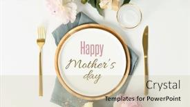  Presentation with cutlery - Slides with happy-mother-s-day-concept background and a soft green colored foreground