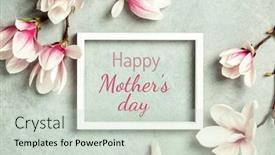  Presentation with magnolia - Theme having happy-mother-s-day-concept background and a soft green colored foreground