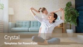  Presentation with mom daughter - Theme consisting of happy-mother-s-day-mom background and a coral colored foreground