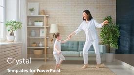  Presentation with mom daughter - Slides with happy-mother-s-day-mom background and a coral colored foreground