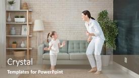  Presentation with mom daughter - Presentation theme having happy-mother-s-day-mom background and a coral colored foreground