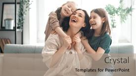  Presentation with togetherness - Slides enhanced with happy-mother-s-day-mom background and a coral colored foreground