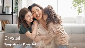  Presentation with happy holiday - Slides featuring happy-mother-s-day-mom background and a coral colored foreground