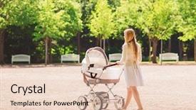  Presentation with happy baby - Cool new presentation with happy mother walking with baby backdrop and a lemonade colored foreground
