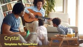  Presentation with mother love - Beautiful slide deck featuring happy-mother-who-plays backdrop and a tawny brown colored foreground