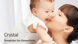  Presentation with happy baby - Theme enhanced with grunge italy flag with some cracks and vintage look background and a light gray colored foreground